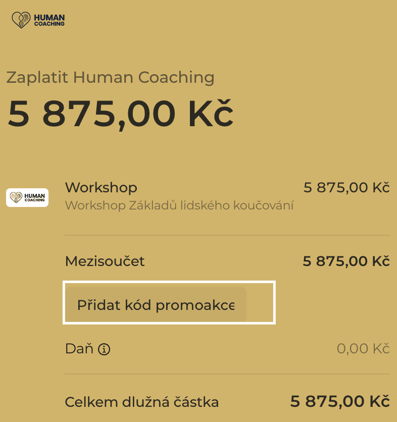 Návod jak přidat slevový kôd